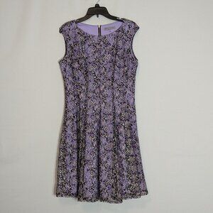 DANNY & NICOLE Sleeveless Lavender Floral Knee Length Party Dress; Size 12